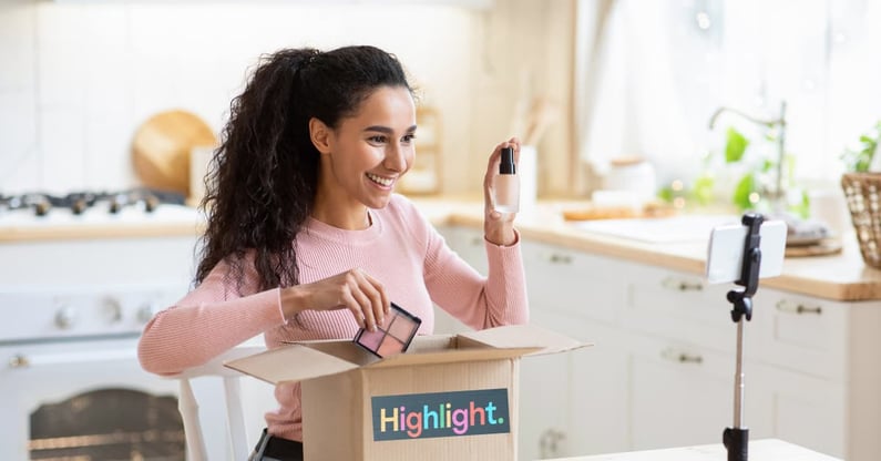 woman testing Highlight product